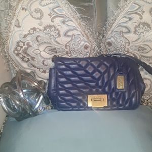 🌺BADGLEY MISCHKA QUILTED Blue Leather Crossbody